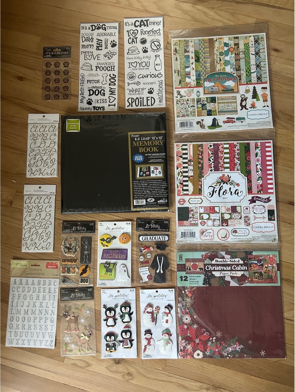 Pioneer E-Z Load 12x12 Memory Book with Scrapbooking Paper Packs and Stickers
